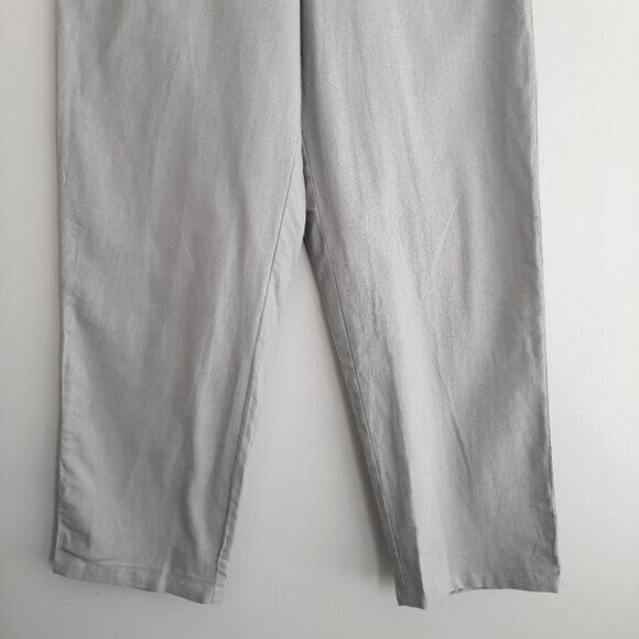 JESSICA / Linen Cotton Blend High Waist Trouser Dress Pants Light Gray Sz 14 - Picture 3 of 10
